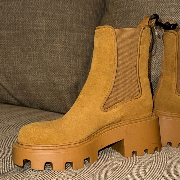 NWT Zara Brown 2” Stylish Platform Boots Shoes Womens Size 5 - Picture 7 of 15